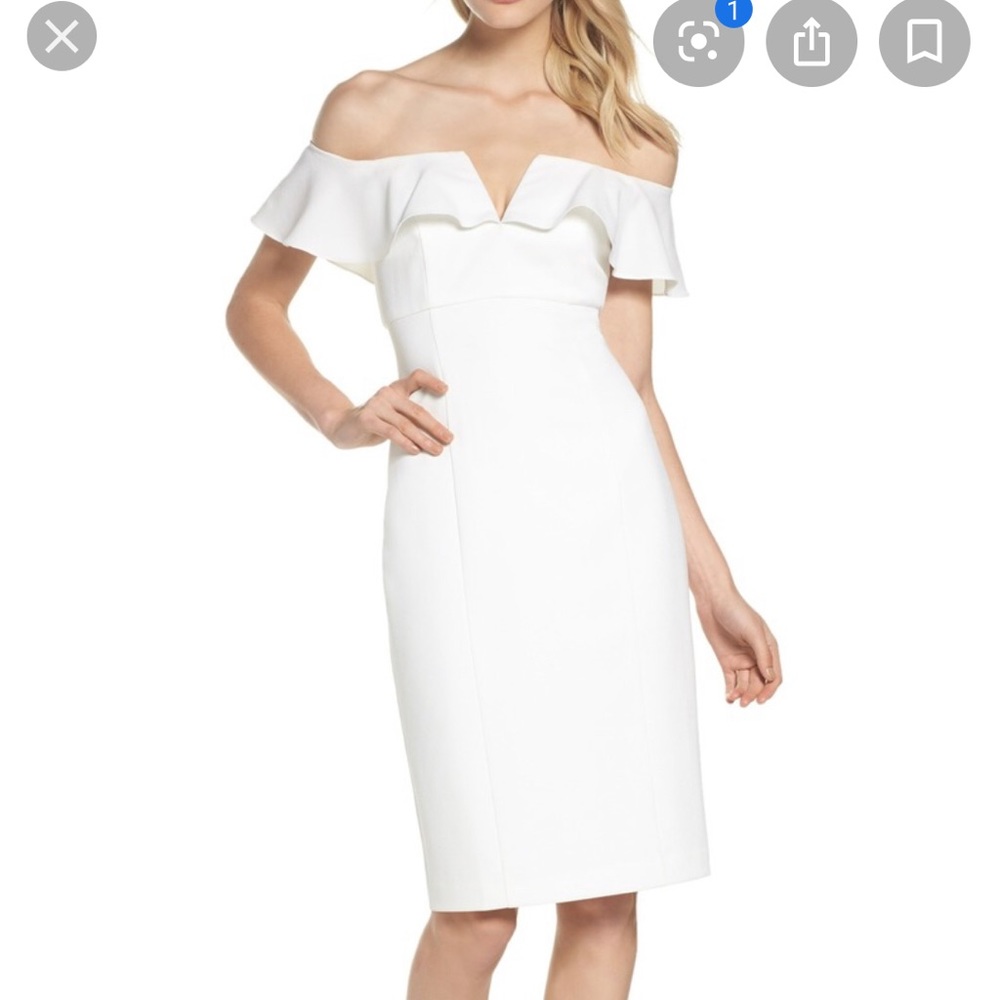 Vince camuto Off the shoulder white midi dress